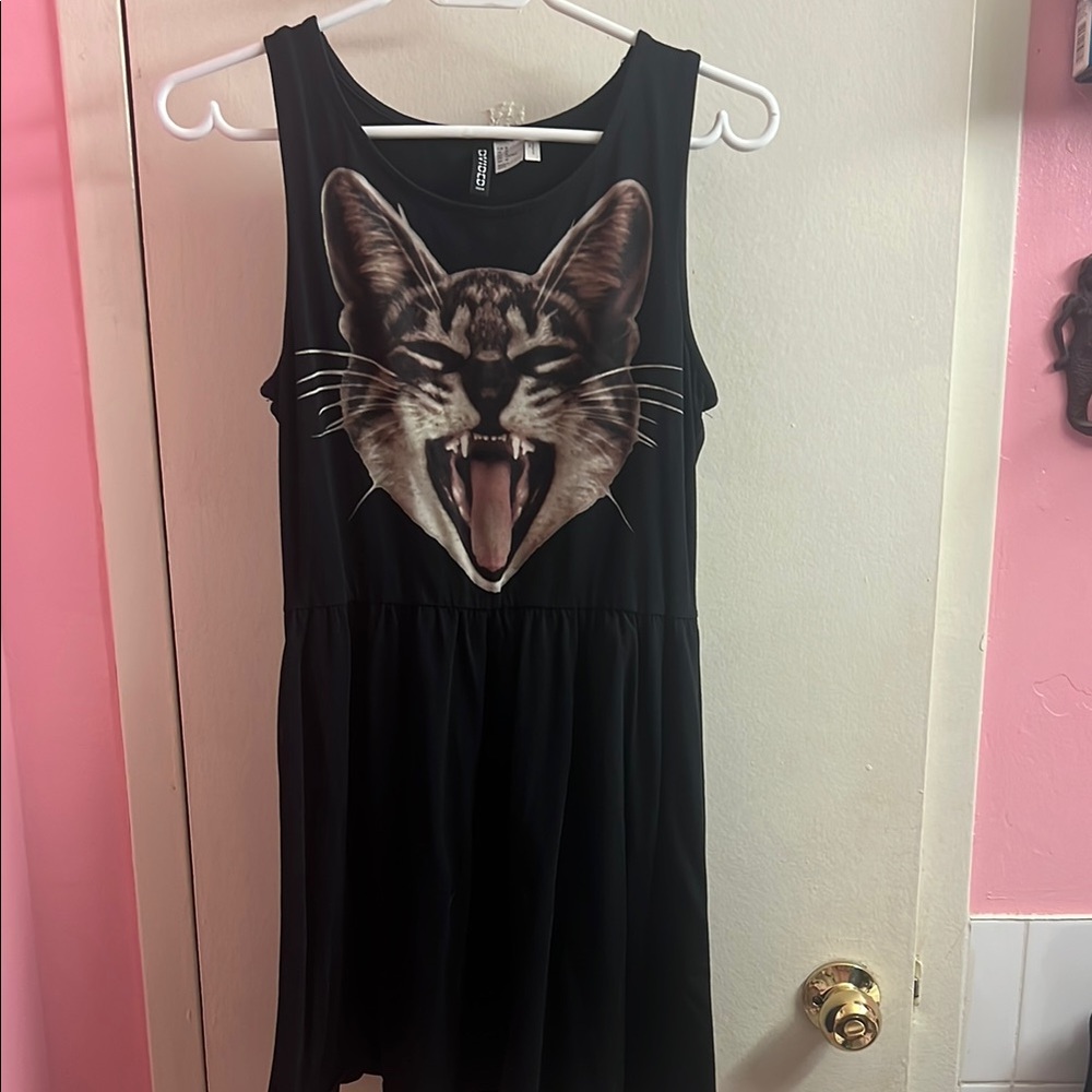 H&M Black Mini Dress with Cat Print - Picture 5 of 6